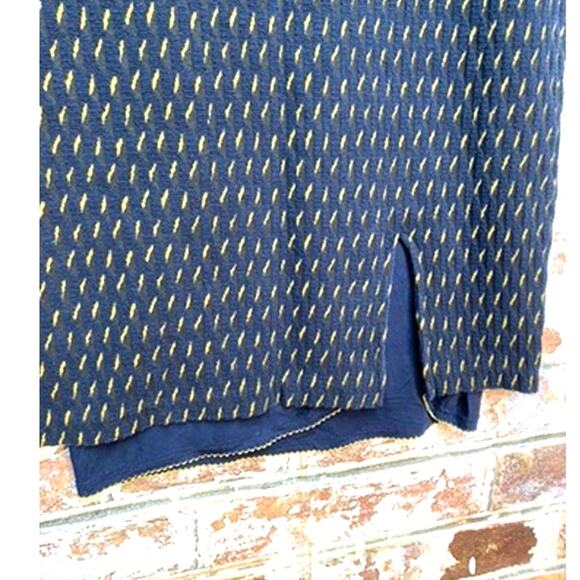 Anthropologie Maeve Hannon Cotton Bled Knit Textured Layered Pencil Skirt - Picture 7 of 13